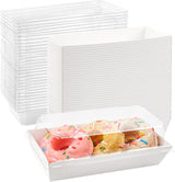 Charcuterie Boxes with Clear Lids, 50 Pack White Bakery Boxes, Cookie Boxes, Small Treat Boxes for Pastry, Sandwich, Cupcakes, Strawberries, Dessert To Go Containers