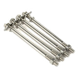 3/8-16 x 7 Hex Head Bolts with Hex Nuts and Thick Flat & Lock Washers, Partially Threaded, Stainless Steel 18-8, Plain Finish, 4 Sets