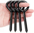 5 Inch Eye Hooks, Large Eye Bolts Screw in Hooks Carbon Steel, 4 Pcs Heavy Duty Black Large Screw Eye Hooks for Wood Securing Cables Wire, Heavy-Duty Applications