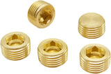 5PCS 1/2" NPT Male Brass Pipe Plug Counter Sunk Internal Hex Thread Pipe Plug