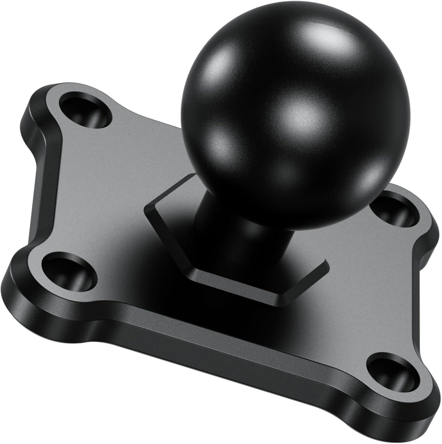 1'' Ball Mount Base with Aluminum Alloy 4-Hole AMPS Square Plate Compatible with RAM Mounts B Size 1 Inch Ball Double Socket Arm