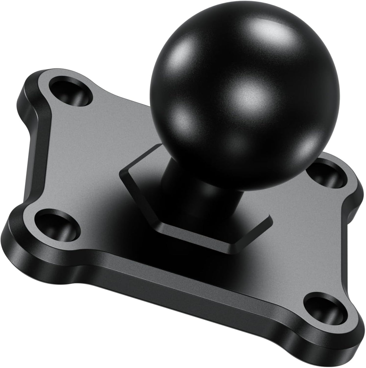 1'' Ball Mount Base with Aluminum Alloy 4-Hole AMPS Square Plate Compatible with RAM Mounts B Size 1 Inch Ball Double Socket Arm