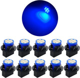 T10 194 168 Dash Instrument White LED Light Bulbs Bright Panel Gauge Cluster Dashboard Bulbs 10Pcs/Set (Blue)