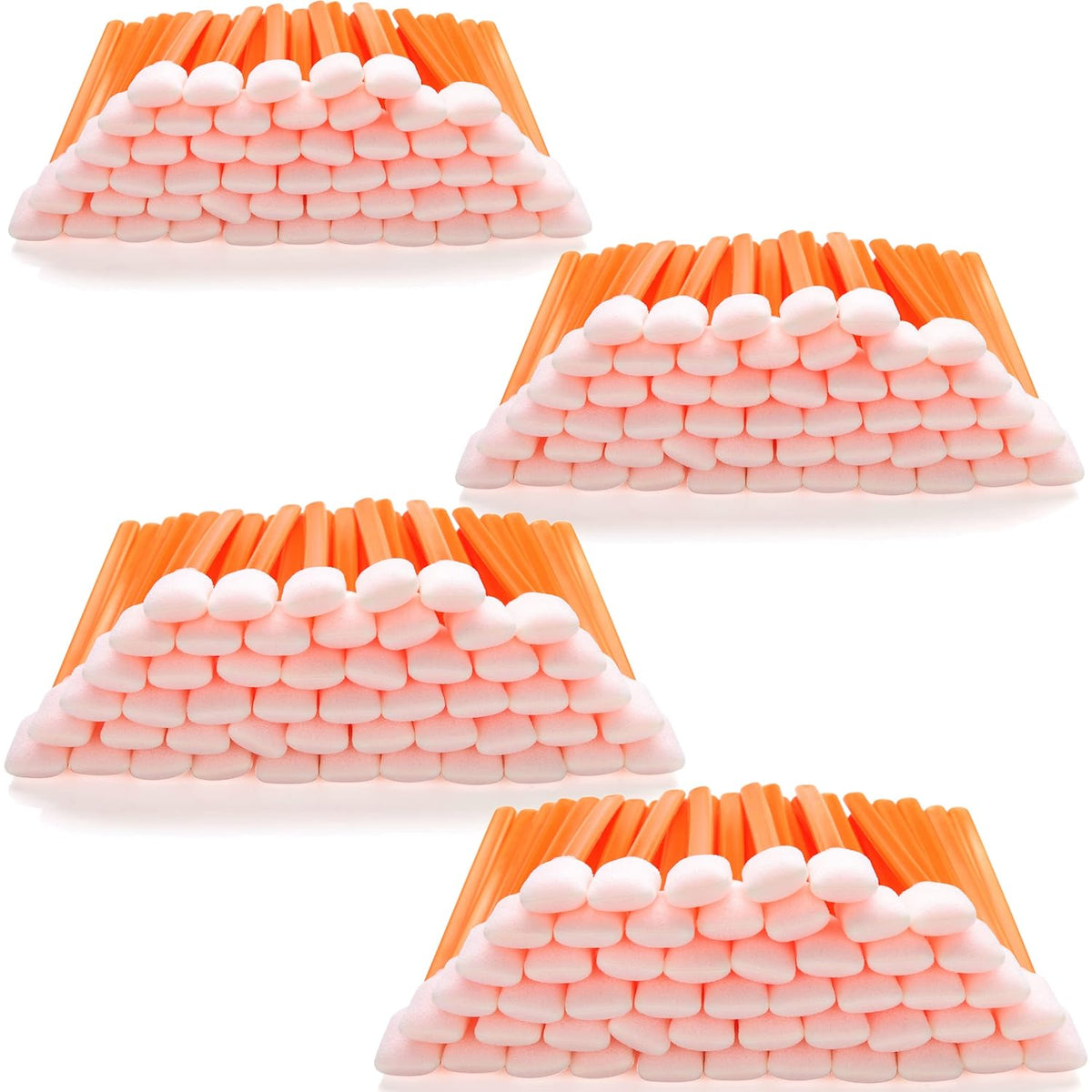Foam Cleaning Swab Sticks (200 pcs Large Rectangular Foam Tips, 5.25", Orange) Cleanroom Cleaning Swab Sponge Stick for Inkjet Printer, Optical Instruments