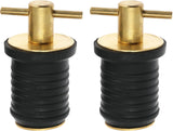 2 Pcs Boat Drain Plug With T Handle - Snap Rubber Plugs With Brass/Stainless Steel Handle - Marine Twist Accessories