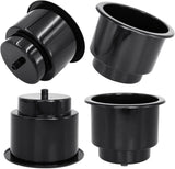 Black Plastic Cup Drink Holder Insert with Drain for Marine Boat RV Camper, 4PCS