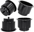 Black Plastic Cup Drink Holder Insert with Drain for Marine Boat RV Camper, 4PCS