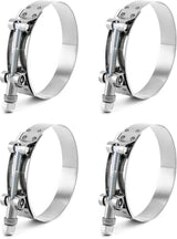 3" T-Bolt Hose Clamp Stainless Steel, Working Range 83mm-91mm for 3" Hose ID, Turbo Intake Intercooler Clamp, 4 Pack