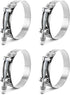 3" T-Bolt Hose Clamp Stainless Steel, Working Range 83mm-91mm for 3" Hose ID, Turbo Intake Intercooler Clamp, 4 Pack