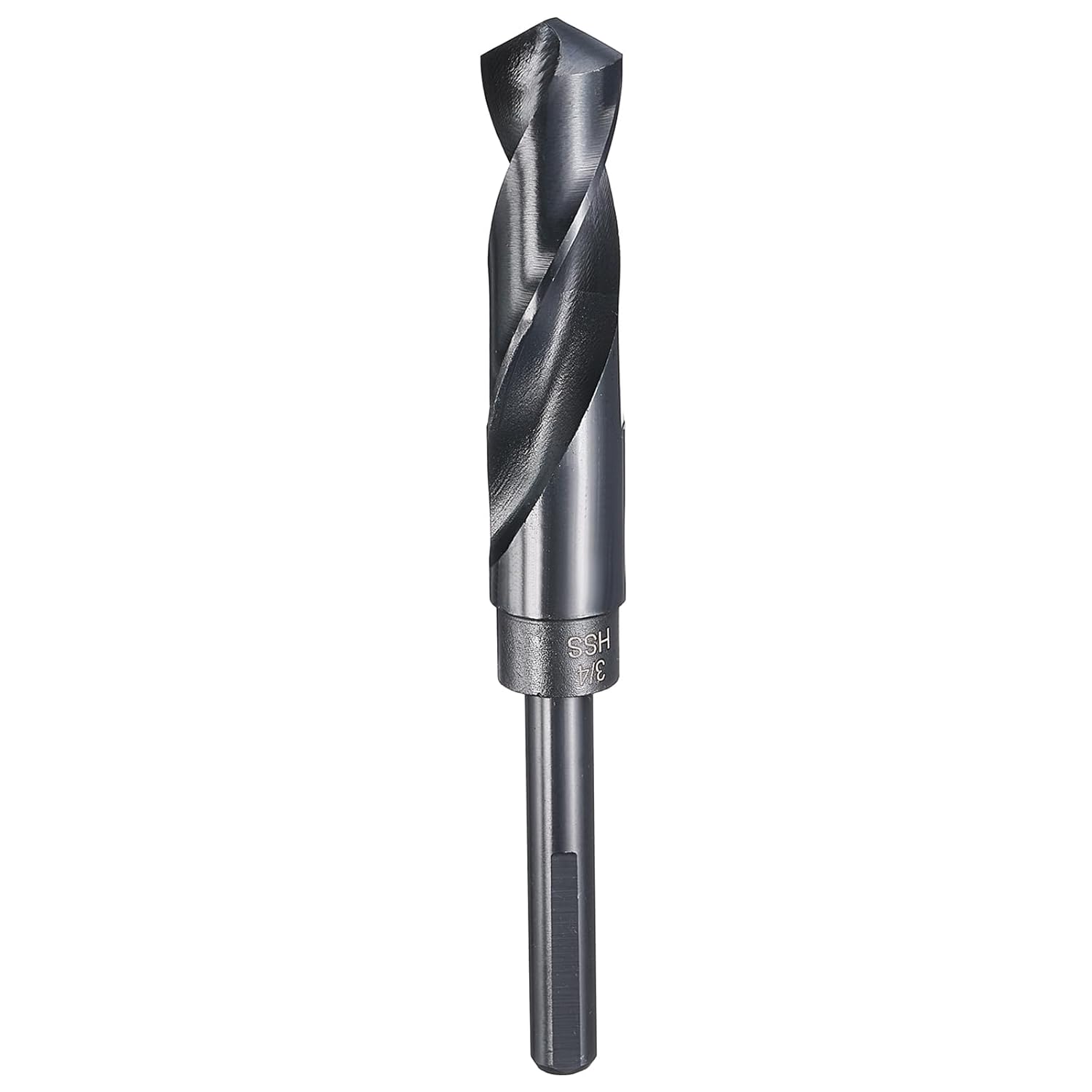 3/4" Drill Bit 3/8" Reduced Shank 3-Flat 4241 High Speed Steel Nitriding Black 118° for Soft Materials Wood Plastic Iron Copper Aluminum