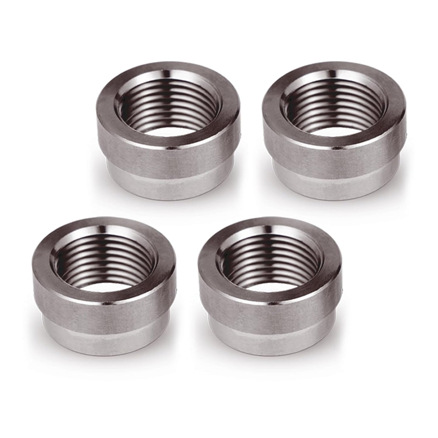 4 Pcs O2 Sensor Bung, 304 Stainless Steel M18x1.5 O2 Bung Weld in, Oxygen Sensor Bung Stepped Style