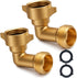 90-Degree Hose Elbow for RVs with Easy Grip Connector - 3/4" Solid Brass 90-Degree Hose Fitting Elbow for RV Water Hoses, Residential Outdoor Faucets, and More (2 Pack)