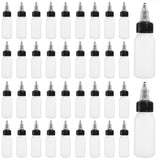 40 Pack 1oz Dispensing Bottles, Boston Round HDPE Plastic Bottle with Twist Top Cap, Empty Plastic Squeeze Bottle