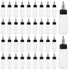 40 Pack 1oz Dispensing Bottles, Boston Round HDPE Plastic Bottle with Twist Top Cap, Empty Plastic Squeeze Bottle