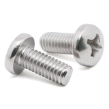 8-32 x 1/2" (1/4" to 3" Available) Pan Head Machine Screws, Full Thread, 304 Stainless Steel 18-8, Pack of 100