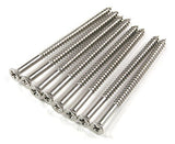 Satin Nickel Wood Screws, Heavy-Duty Screws for Doors, Cabinets, Furniture & DIY Projects (9 x 3 Inch – 24 Pack)