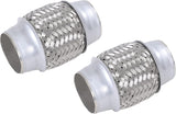 2PCS Exhaust Flex Pipe Stainless Steel Double Braid 1.75" x 4" w/Ends 4" Long
