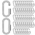 M6-50 Pack 2.3” Quick Links Chain Connectors, 1/4″ Galvanized Chain Locking Hooks, 620LBS Heavy Duty Thread Quick Link Clips, Twist Oval Keychain D Shape for Swing, Backpack, Key Ring