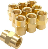 10PCS Brass Coupling 1/4" x 1/4" NPT Female Coupler Hex Head Pipe Fitting