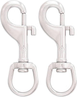 SHONAN 3.5 Inch Swivel Eye Snap Hook, 2 Pack Marine Grade Scuba Bolt Snap, Single Ended Stainless Steel Flag Clips Swivel Snaps for Scuba Diving, Flag Pole Rope, Dog Leash, Camera Strap