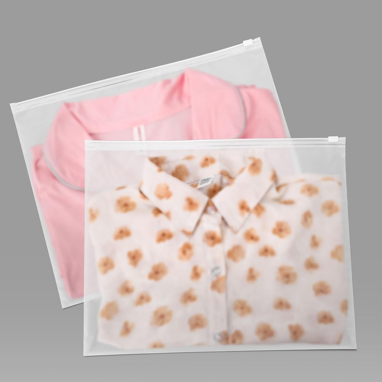 25 Pcs 13x10 Inch Frosted Resealable Clothing Bags - 3 Mil Heavy-Duty Plastic Packaging for Apparel Storage | Travel & Small Business Organizer for Shirts, Delicate Garments-No Vent Holes
