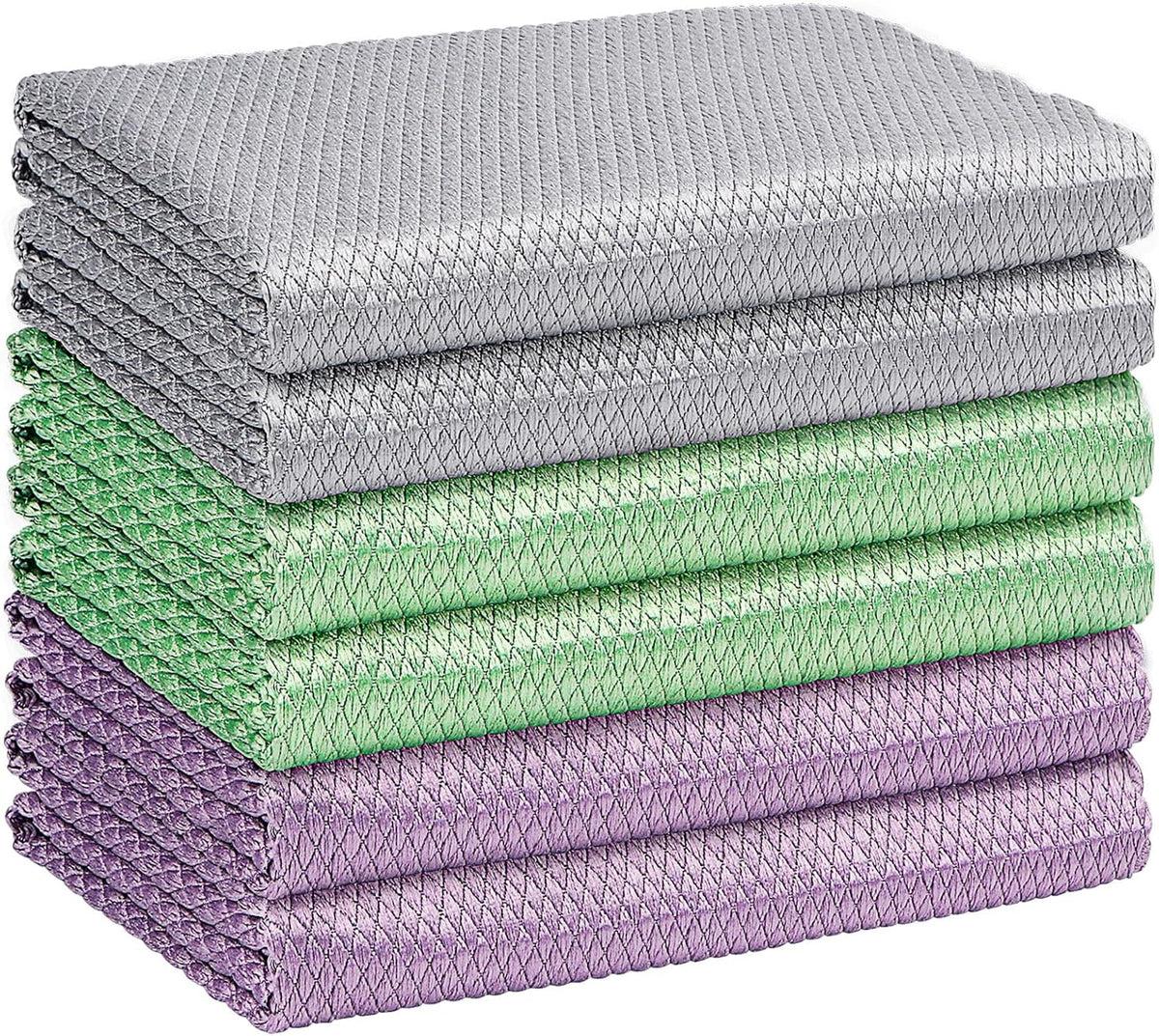 Microfiber Glass Cleaning Cloths-6PK, 16"x14" Lint Free Window Cleaning Cloth, Glasses, Mirrors, Screens, Stainless Steel, Premium Magic Cleaning Cloth for Glass and Window Cleaner