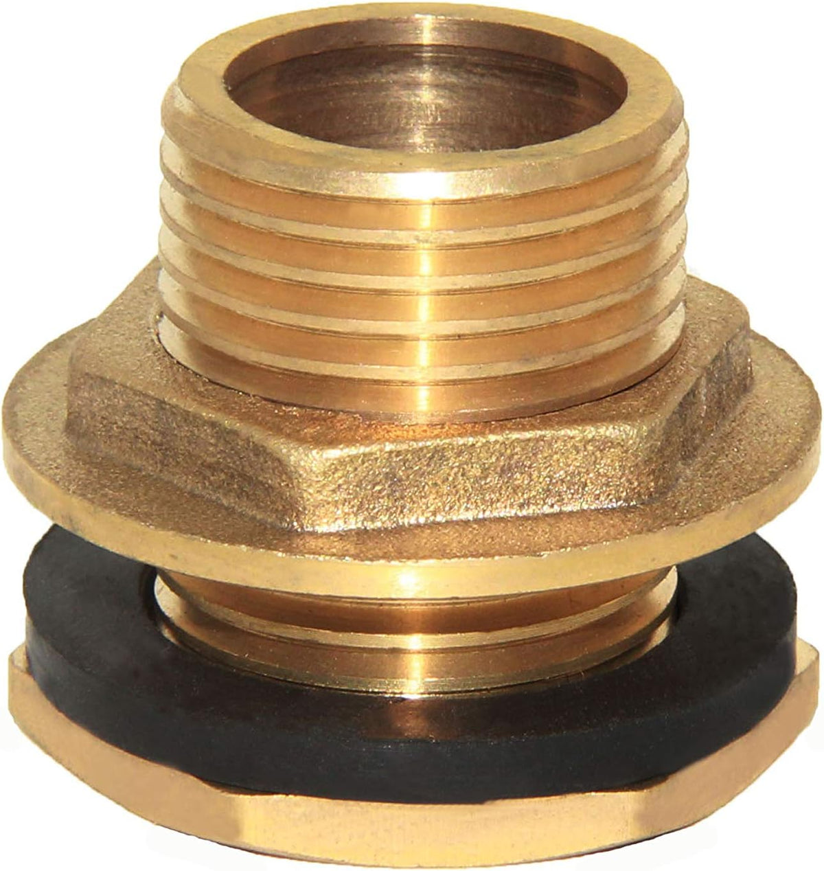 1" Male And No Female Inside Soild Brass Water Tank Connector Bulkhead Tank Fitting With Rubber Ring Stablizing