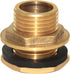 1" Male And No Female Inside Soild Brass Water Tank Connector Bulkhead Tank Fitting With Rubber Ring Stablizing