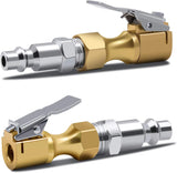 Brass Air Chuck Closed Flow Tire Chuck Heavy Duty Lock on Tire Inflator Chuck with Clip