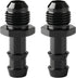 6AN Male Flare to 3/8 Hose Barb Straight Fitting Adapter Aluminum Black 2PCS