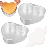 8 Inch Heart Cake Pan, Set of 2 Heart Shaped Cake Pans with 60 Pieces Parchment Paper, Non-stick Cake Baking Pans for Kitchen Birthday Wedding