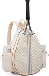 Tennis Bag, Quilted Tennis Sling Crossbody Backpack, Water Resistant Tennis Racket Bags for Women Men, Suitable for Pickleball Tennis Badminton