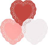 96 Count Heart Doilies 10" Red Pink and White Paper Lace Doilies for Valentine Day Decorations Crafts for Valentine's Day