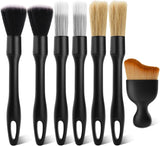 7PCS Car Deng Brush Kit - Ultra Soft Boars Hair Car Interior Deng Brushes, Includes 4 Different Brushes, Multi-use for Cleaning Interior or Exterior - Perfect Car Accessory Gift