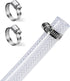 1/2" ID - 50 ft Heavy Duty Braided Clear Plastic Vinyl Tubing, Flexible High Pressure Reinforced PVC Plastic Tube Hose, Non-toxic, BPA Free, with 2 Stainless Clamps
