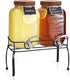 Glass Drink Dispenser for Parties, 1 Gallon Beverage Dispenser with Stand and Spigot Solid Stainless Steel, Used as Lemonade Dispenser Sun Tea Jar Kombucha Jar, Set of 2