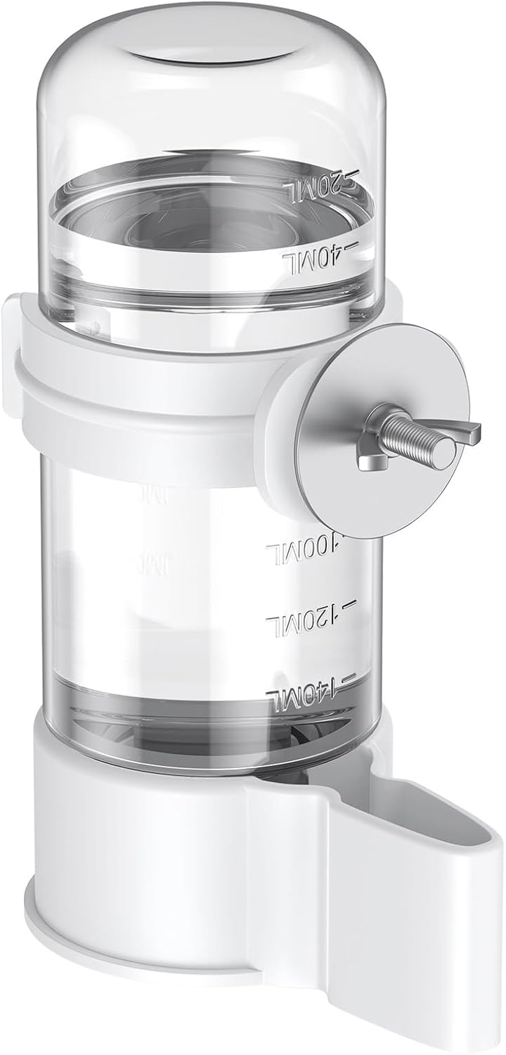 Bird Water Dispenser, Automatic Water Feeder, Plastic Cage Water Dispenser, White Parrot Waterer for Small Parakeet Cockatiel Budgie Lovebirds (Not Fit for Food Feeding)
