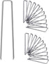 12 Inch Galvanized Garden Landscape Staples Stakes, 25 50 100 PCS Anti-Rust Garden Staples Tent Ground Stakes U-Shaped Landscape Pins for Secure Lawn Fabric, Decoration (25, 12 Inch)