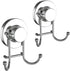 Suction Cup Hooks for Shower, Bathroom, Kitchen, Glass Door, Mirror, Tile – Loofah, Towel, Coat, Bath Robe Hook Holder for Hanging up to 15 lbs – Rustproof Chrome Stainless Steel (2-Pack)