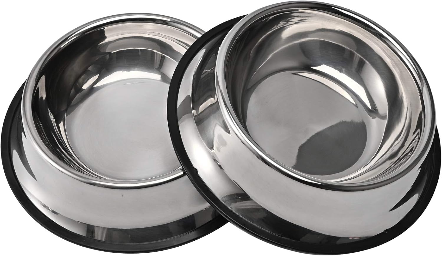 2Packs Stainless Steel Dog Bowl with Anti-Skid Rubber Base for Small/Medium/Large Pet, Perfect Dish, Pets Feeder Bowl and Water Bowl Perfect Choice for Dog Puppy Cat and Kitten (16oz)