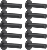 DOKU 10Pcs Door Stop, 3.5 Inch Heavy Duty 304 Stainless Steel Door Stopper with Rubber Tips Bumper, Wall Mounted Door Holder Protection Sound Dampening, Matte Black