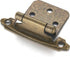 10 Pack (5 Pair) Antique Brass Self Closing Cabinet Hinges for Kitchen Cabinet Door, 1/2" Overlay (Variable) Semi Concealed Kitchen Cabinet Hinges