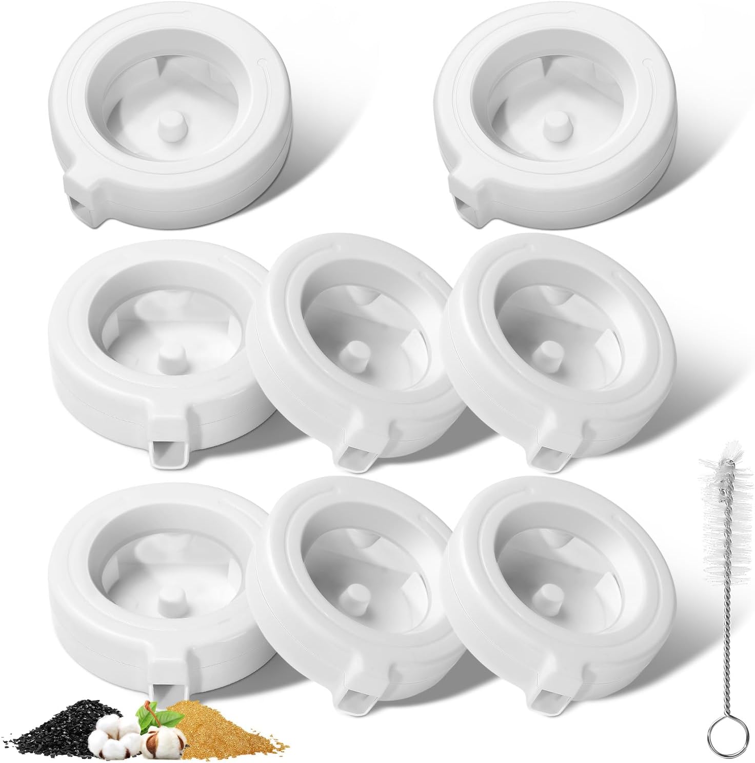 8 Pack Replacement Filters for 3.6L/4.6L/6L/8L Gravity Pet Water Dispenser,  Dog Water Filter Replacement, Triple Filtration Pet Fountain Filter, Water Feeder Filter for Cat and Dog(1 Brush)
