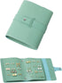 Earring Holder Organizer with Foldable Book Design Jewelry Book Organizer, Portable Pu Leather Travel Earring Case(Green)
