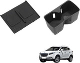 for 2024 2025 2026 Hyundai Santa Fe Not for Hyundai Tucson Center Console Silicone Water Cup Holder Insert with Wireless Charging Pad Protector 2PCS Black for Santa Fe Accessories