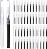 100 Pieces Braces Brush for Cleaner Interdental Brush Toothpick Dental Tooth Flossing Head Oral Dental Hygiene Flosser Toothpick Cleaners Tooth Cleaning Tool (Black, White)