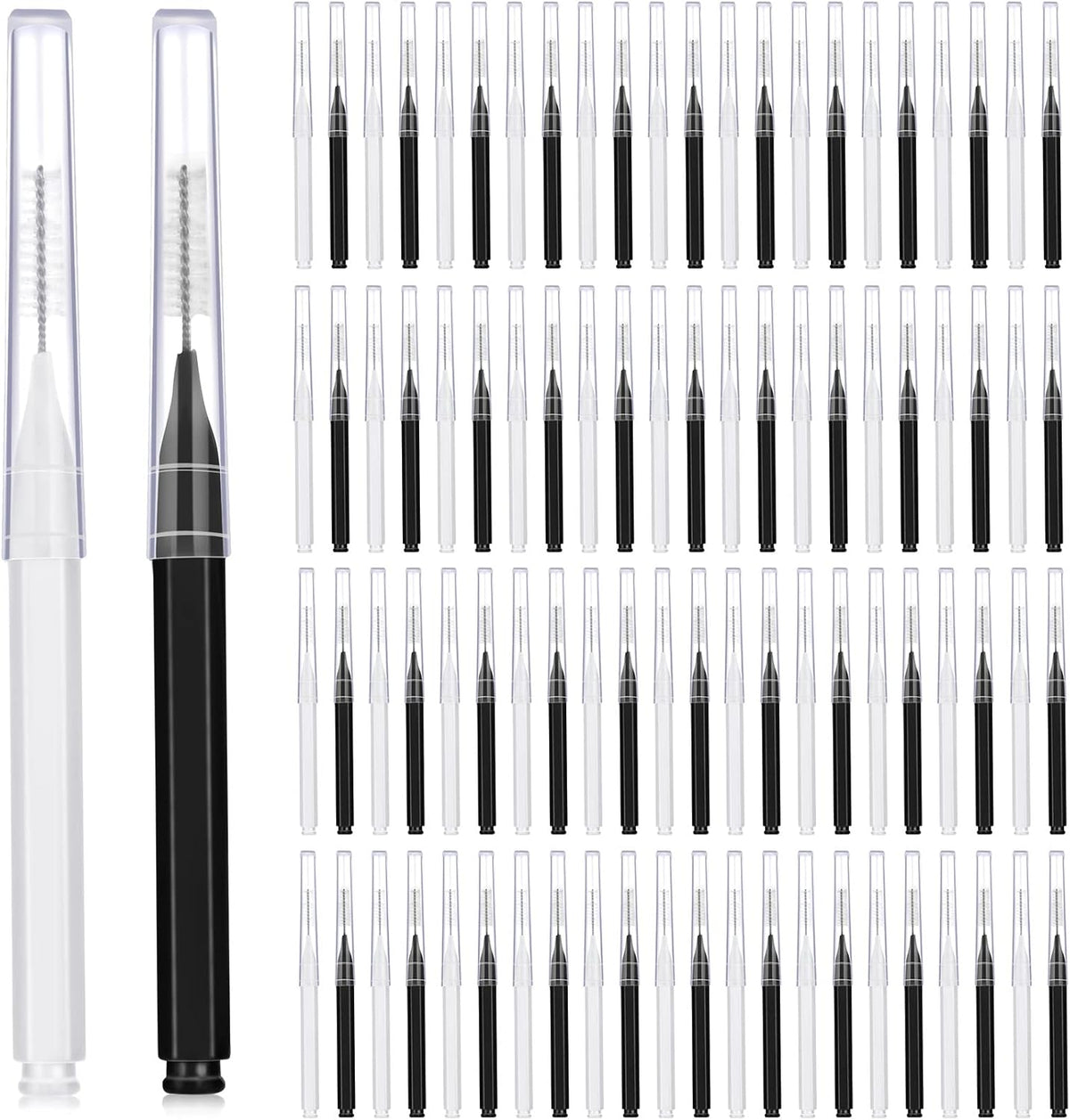 100 Pieces Braces Brush for Cleaner Interdental Brush Toothpick Dental Tooth Flossing Head Oral Dental Hygiene Flosser Toothpick Cleaners Tooth Cleaning Tool (Black, White)