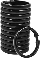 Shower Curtain Rings-12 Pack- Plastic Shower Curtain Hooks O-Shaped Rings Hook Glide Easily on Bathroom Shower Rod(Black)