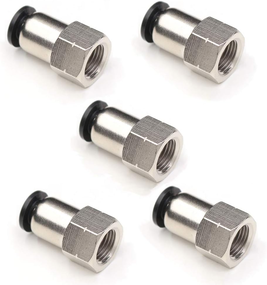 1/4 Inch Air Tube Fittings - 1/8 Npt Female Push To Connect Quick Connect Air Hose Fittings 5Packs