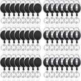 50 Pcs Heavy Duty Retractable Badge Reels Batch ID Badge Holder Retractable Clip Bulk Key Holder with Ring for Office Worker Employee, Doctor Nurse Gifts (Black)